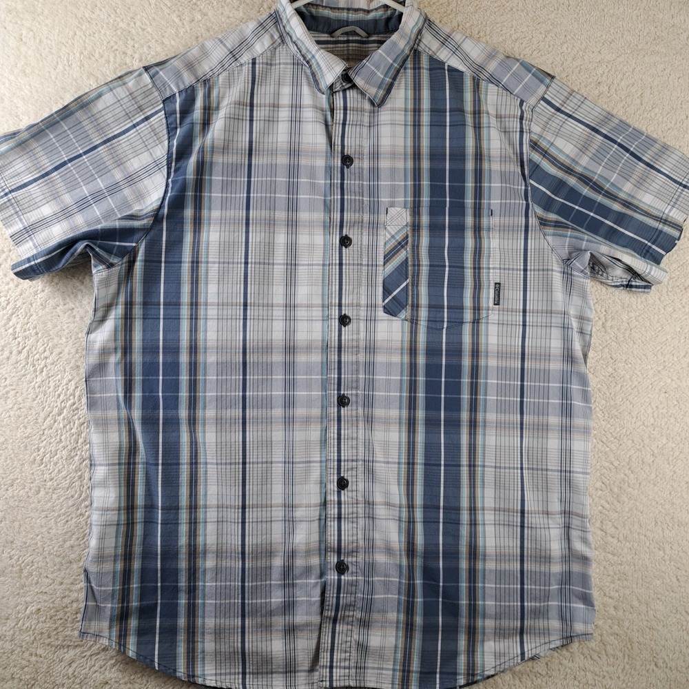 Columbia Button Up Shirt Mens Size Large Short Sleeve Casual Outdoor Fish Work
